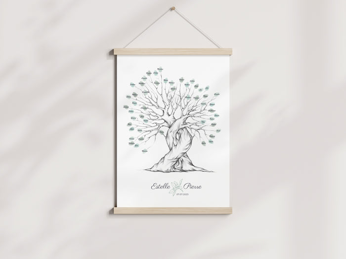 arbre à empreintes mariage motif deux arbres enlacés Précieuse Papeterie