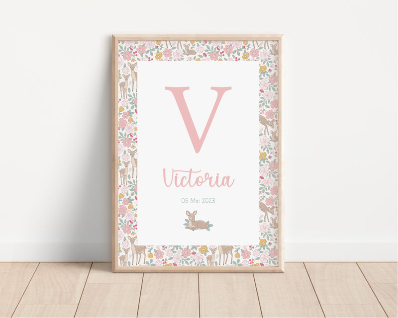 Affiche naissance - Liberty Biche