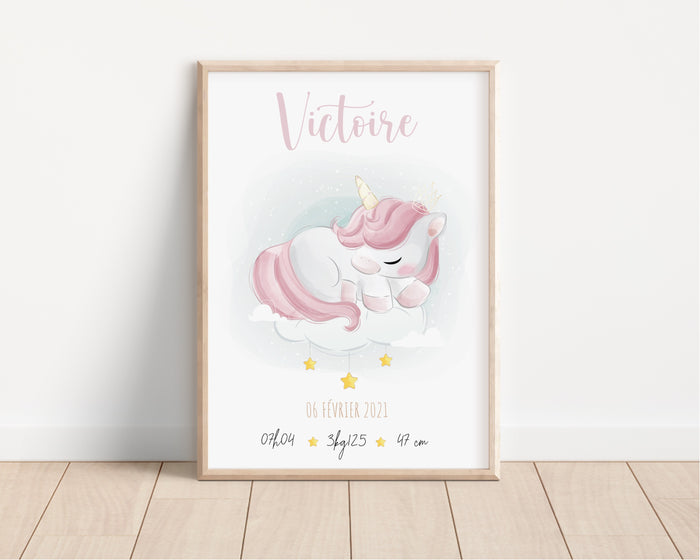 affiche licorne Précieuse Papeterie 