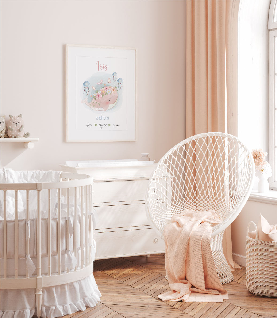 affiche de naissance personnalisée pour fille