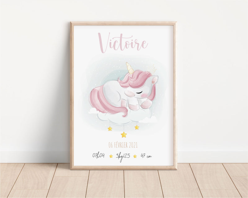 affiche de naissance personnalisée pour fille