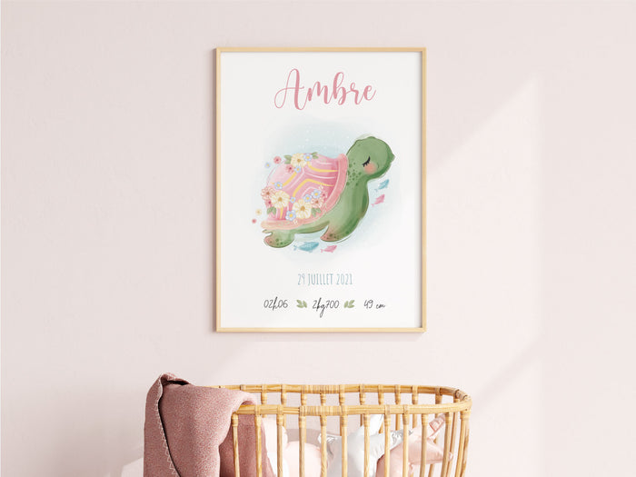 affiche de naissance personnalisée pour fille